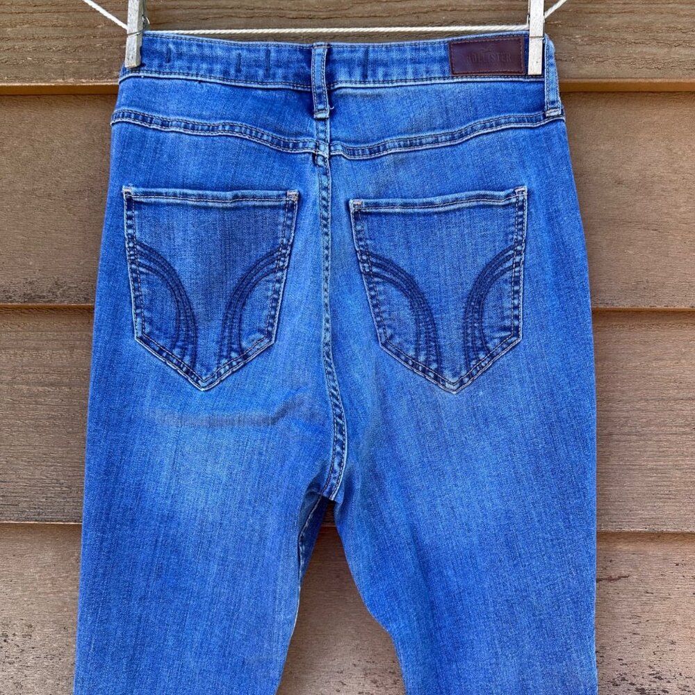 Hollister Curvy Ultra High-Rise Super Skinny Womens Ripped Blue Jeans W28 L30 Si - Picture 8 of 12